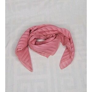 Vintage 60s Blush Pink Striped Head Scarf Square